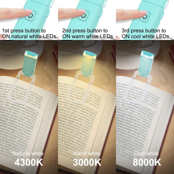 （Grønn）USB Leselys Ladet LED Leselys med Rea
