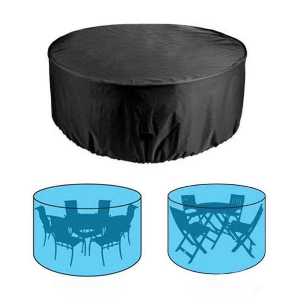 227*100cm 210D Oxford Cloth Garden Furniture Cover for Round Pati