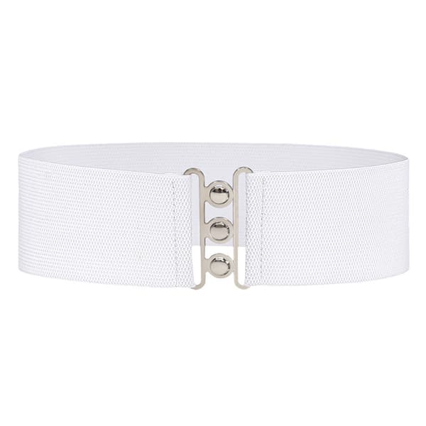 5 cm bredt elastisk bælte Strækbart bælte bred talje Vintage Stretch Hvid