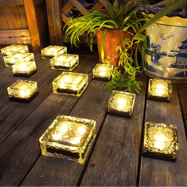 Frostet glass LED solcellelamper for utendørs landskapsbelysning, pa