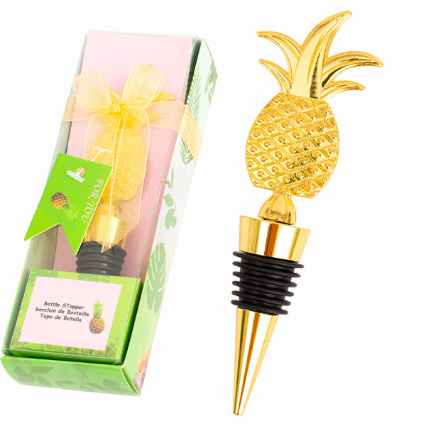 2-pak Jule-kork i metal med ananas-design