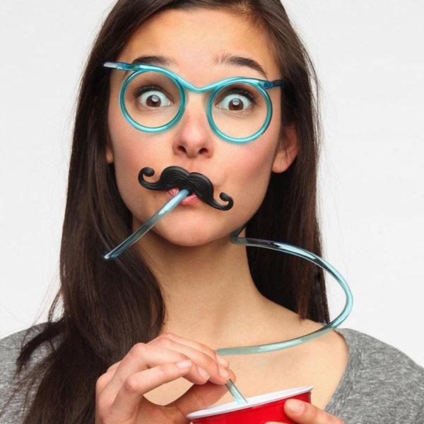 8 roliga drinkar Shape glasögon barns kreativa roliga sugrör Ha