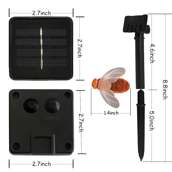 Solcellsstränglampor 20LED Utomhus Vattentäta Simulerade Honungsbin