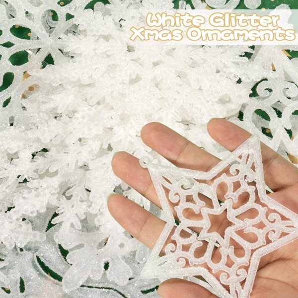 Julgransdekoration Snowflake Ornaments - 100st Vit Glit