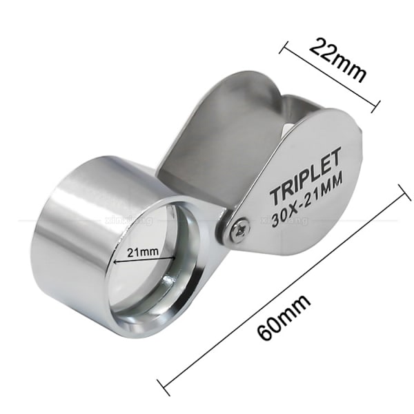 Loupes 10x Glas Juveler Loupe Loop Øje Forstørrelsesglas Forstørrelsesglas Metal Krop Sølv (10x21mm)