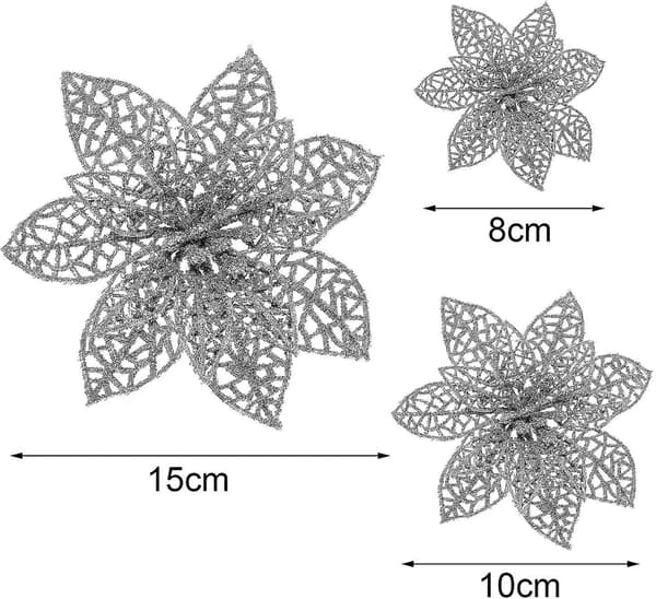 Glittrig Julgransprydnad Julblommor Dekor Prydnad