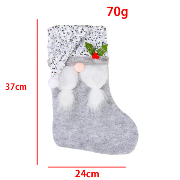 2 stk grå glitterjulestrømper julestrømper jul
