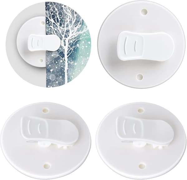 4-pack Duschdraperi-klämmor med Vattenskydd, Självhäftande Dusch