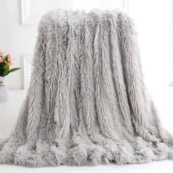 160*200cm Supermyk og varm dobbeltsidig fleece-plysj teppe (