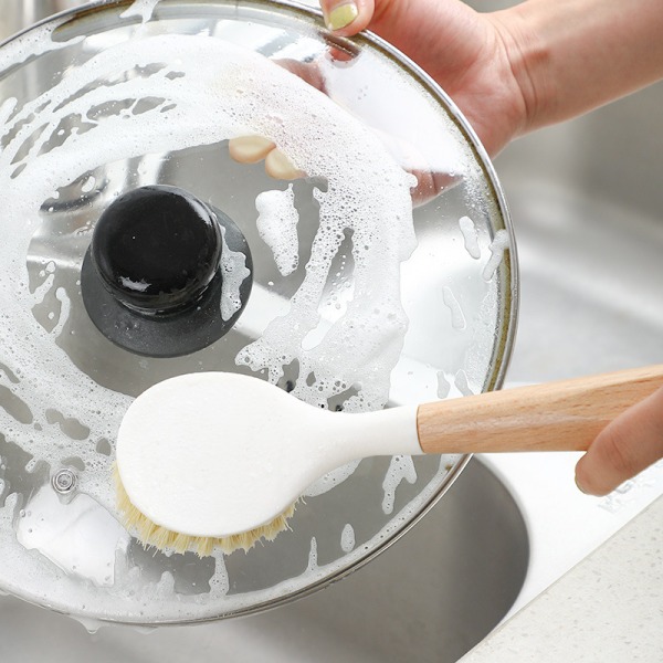 No-Mess Pot Scrubber Børste med Håndtag Opvaskemaskine og Pot Scru
