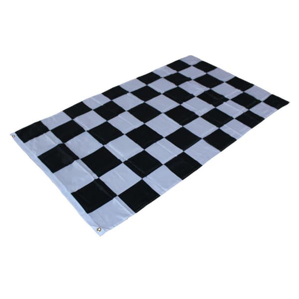 Tre 90 * 150cm 3 * 5ft sorte og hvide ternede racerflag med h