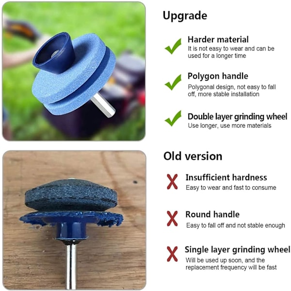3-pack gräsklipparbladsslipare, universell, för alla elektriska borrar