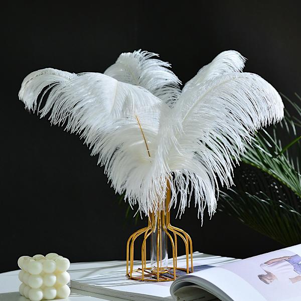 5 Stykker Naturlige 35-40cm Strudsefjer Plume Bryllup Center DXGHC