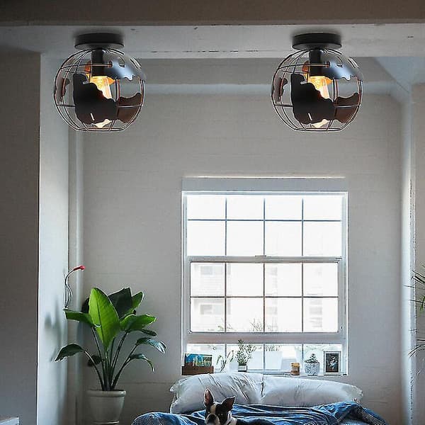 Bordlampe lavet af moderne sort jernwire - Bur-stil DXGHC