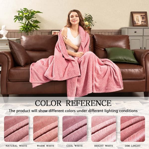 Fleece-teppe, (50\"×70\", Rosa) Supermyk Flanell Koseteppe