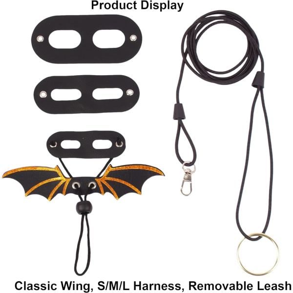 Lizard Leash Harness, 3 storlekar Läder Wing Lizard Harness med De