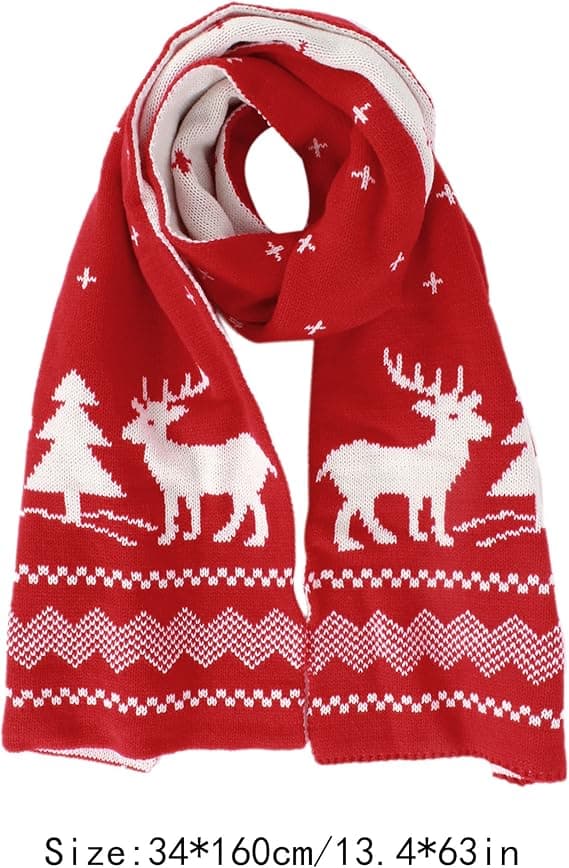 Unisex Julren & Snöflinga Halsduk Stickad Tjock Vinter