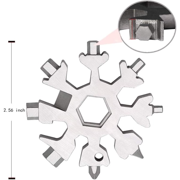 18-i-1 Snøflak Multiverktøy Skrutrekker, Rustfritt Stål 18-1 Mu