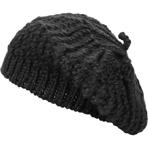 Grov ull vintage strikket beret for kvinner, myk japansk stil