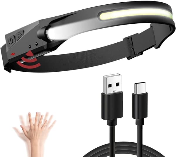 LED-hodelykt, vanntett USB-oppladbar hodelykt, superlys