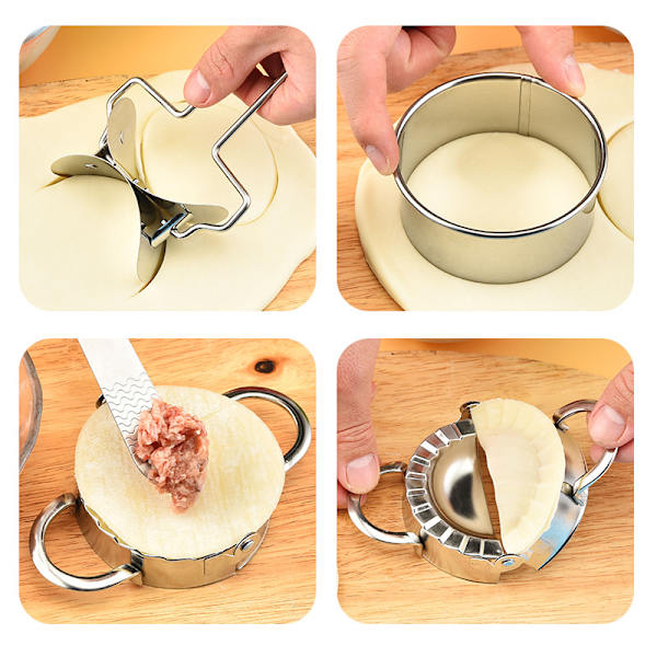 2 rustfrit stål ravioli-maskine, wonton-form, dumpli