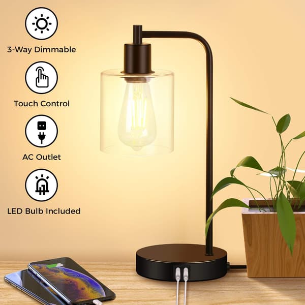 Amerikansk Enkel LED Lampe USB Interface Genopladelig Dæmpbar Meta