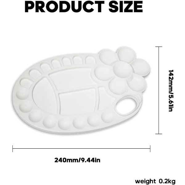 Plastik Malepalette Oval Malepalette Palette til Gouache Acryl