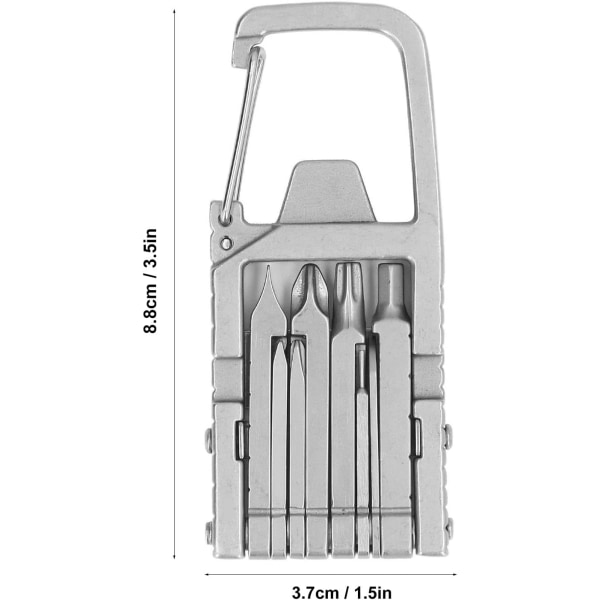 Fickverktyg 12 i 1 rostfritt stål EDC-nyckelring Flasköppnare Wr