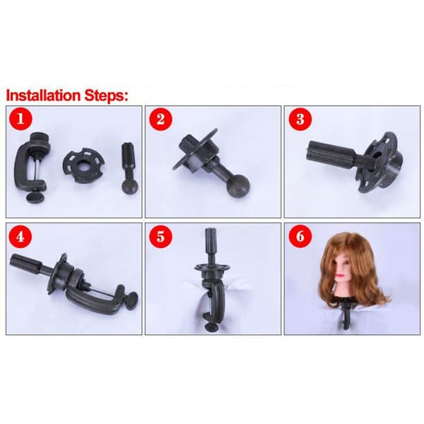 Parukkholder for hode, justerbar, mannequinhodeholder, plast, Meta DXGHC