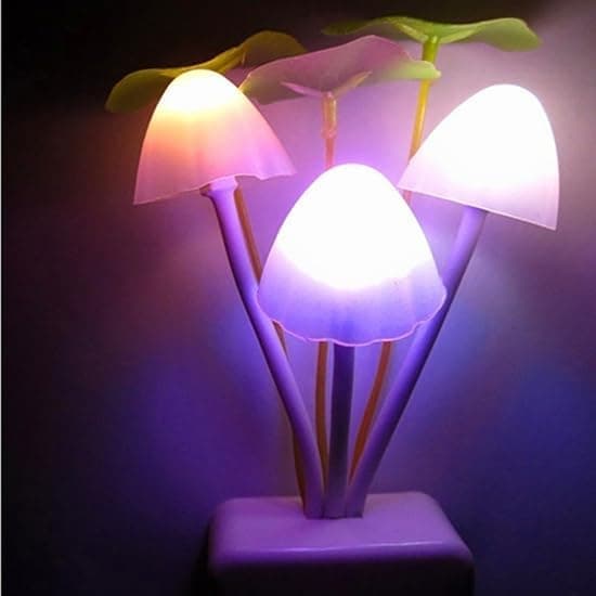 Sensor LED nattlys stikkontaktlampe sopp nattlys skiftende