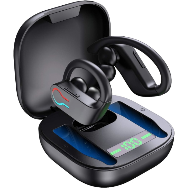 Bluetooth 5.1 Ørepropper, Trådløse Sport Ørepropper IP7 Vanntette, H