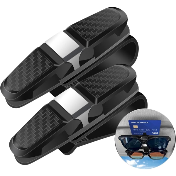 2 Pieces Car Sun Visor Sunglasses Holder, Universal Car Sungla