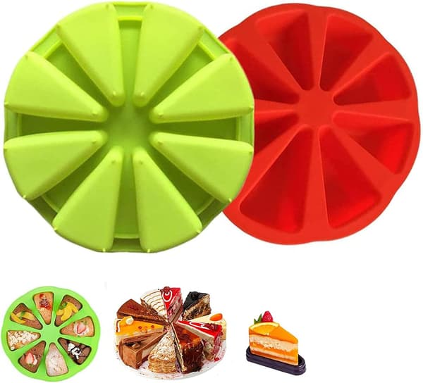 2 stk. Trekant Silikon Kakeform, 8 Huler Silikon Kake DXGHC