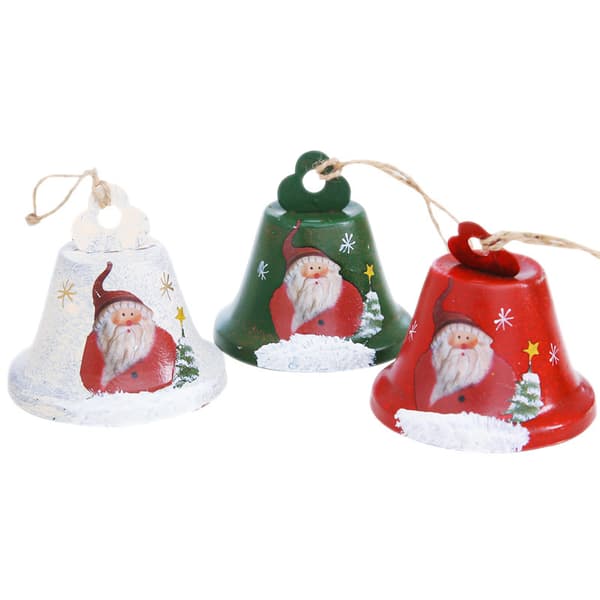 6 stk. 7,5 * 8 cm, tråd længde juleklokke, julepynt