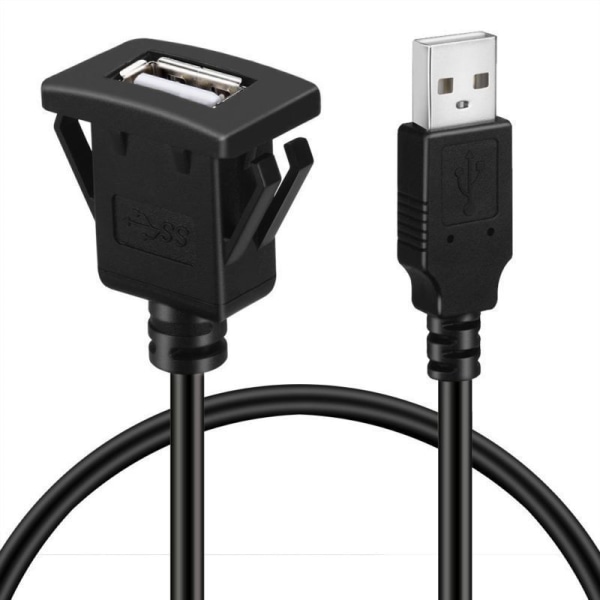 2-pakks firkantet USB 3.0-panel med enkelt port, flush montering, forlengelse DXGHC
