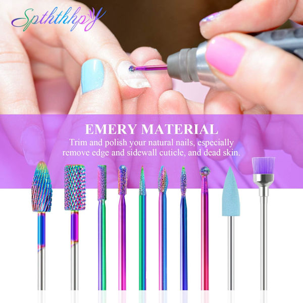10-pack Elektrisk Nagelfrässats 3/32\" Tungstenkarbid Elektrisk Nag