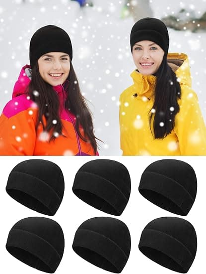 6-pack Vintermössa med Skalle Mäns Varm Polarfleece Beanie