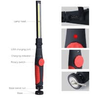 Arbeidslampe 2PC 15W 700 lumen 3000mAh COB-lamper - rød