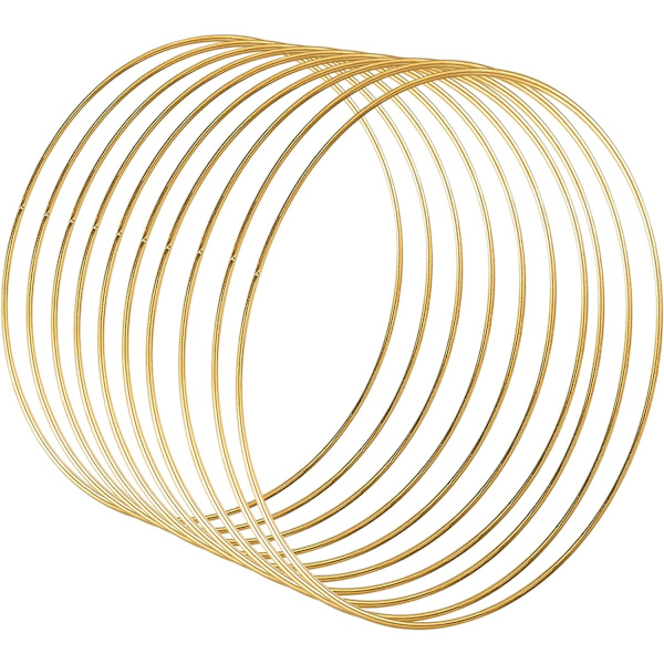 10 stk. 30 cm metallringer for blomsterdekorasjon i makramé