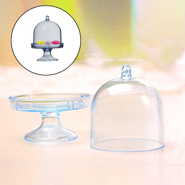 12 stk Mini Kakeklokke Stativ, Mini Transparent Kake Stativ, Fo