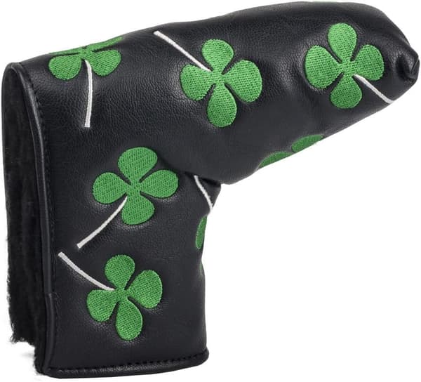 Clover Clover Broderad Golf Puttarklubbs Huvudskydd Blad Passar Alla Br