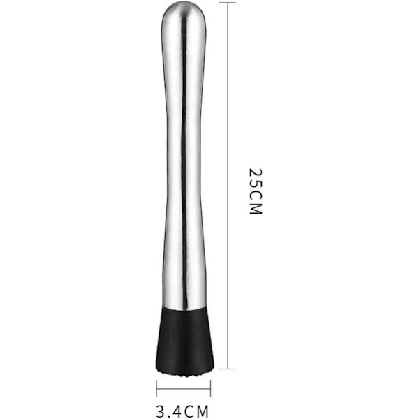 Is Muddler, 25CM Rustfrit Stål Cocktail Muddler, Bar Cocktail Mu