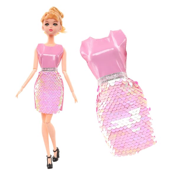 Barbie-modekostym, 12 delar, 12 docktillbehör, för barn