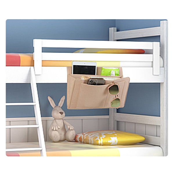 Sengside Felt Opbevaringspose Med Lommer Seng Sofa Skrivebord Hængende Organiser