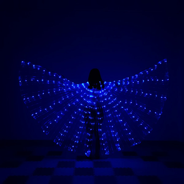 Magdansvingar med Guldvingar Regnbåge Färgglada LED Luminous Wing Dan