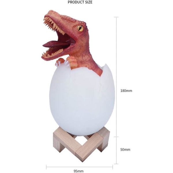 Dinosaur Natlampe til Børn, 16 Farveskiftende Dinosaur Lampe