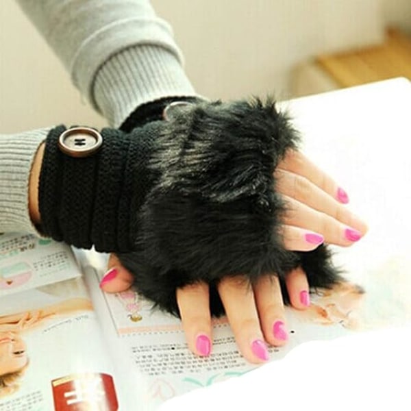 1 par sorte søde tykke varme handsker Kid vinterhandsker Baby Gi DXGHC