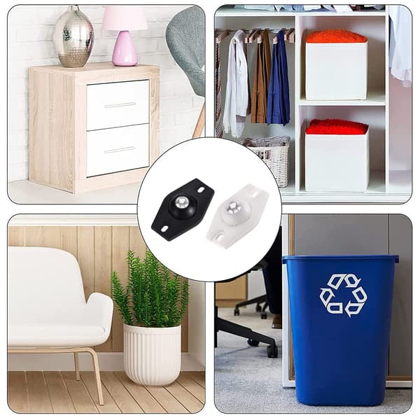8 stk Selvklebende 360 ​​Graders Svingbare Stålruller, Papir, Mini C