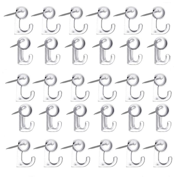 100 kpl, Musta, Metalliset Push Pin -ripustimet Seinäkoukut Kuva