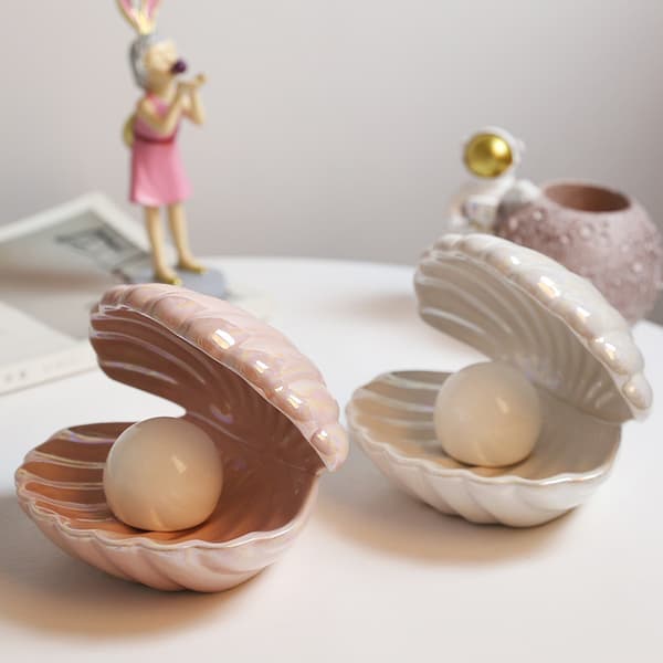 Shell Pearl Light Led Lampe d'appoint Veilleuse portative，rose